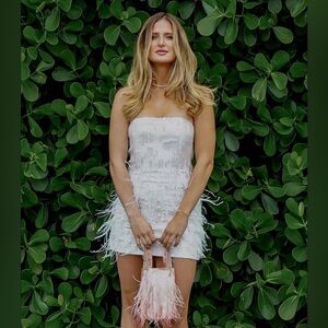 RETROFETE Anastasia Sequin Feather Dress